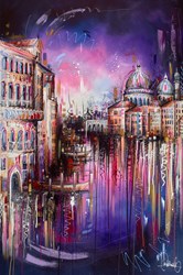 Reflections of Venice by Samantha Ellis - Original Painting on Box Canvas sized 39x59 inches. Available from Whitewall Galleries